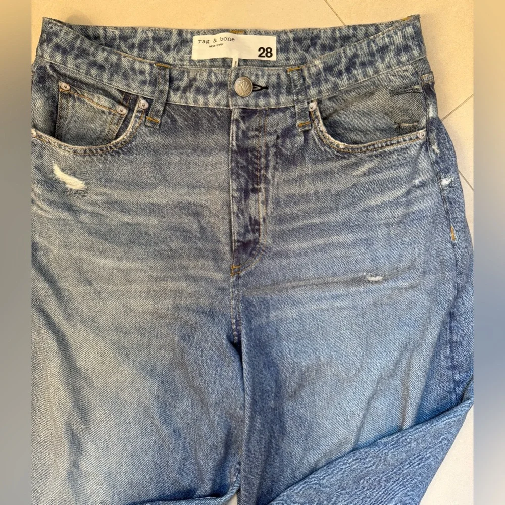 rag & bone Light Blue Boyfriend Jeans - Picture 1 of 8